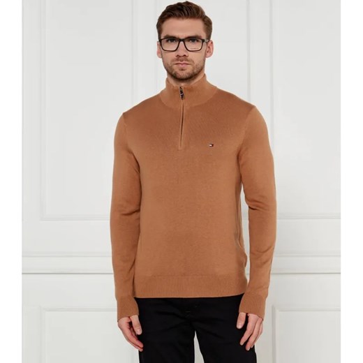 Tommy Hilfiger Sweter ZIP MOCK | Regular Fit | z dodatkiem kaszmiru ze sklepu Gomez Fashion Store w kategorii Swetry męskie - zdjęcie 184352663