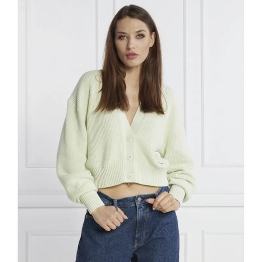 Calvin Klein Jeans Kardigan | Regular Fit ze sklepu Gomez Fashion Store w kategorii Swetry damskie - zdjęcie 184352894