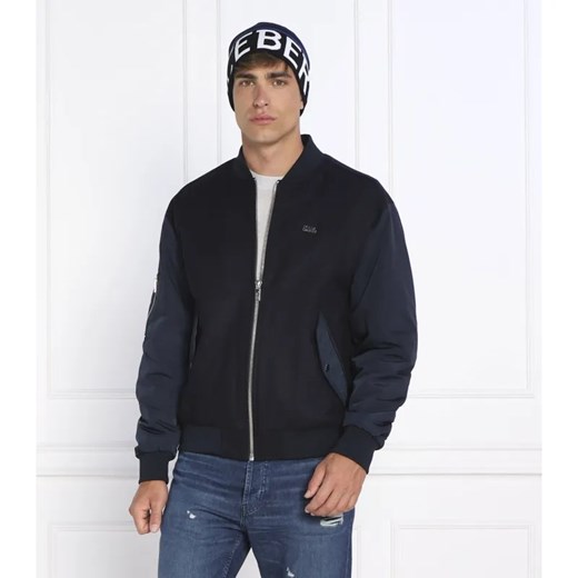 Karl Lagerfeld Wełniana kurtka bomber | Regular Fit | z dodatkiem kaszmiru ze sklepu Gomez Fashion Store w kategorii Kurtki męskie - zdjęcie 184353133