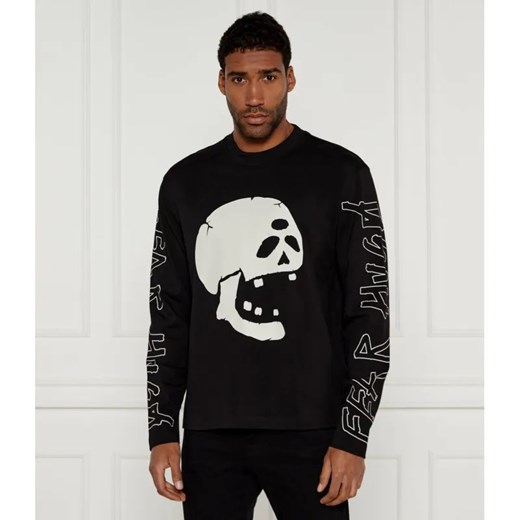 HUGO Longsleeve Dirabbilon_solid | Loose fit ze sklepu Gomez Fashion Store w kategorii T-shirty męskie - zdjęcie 184353211