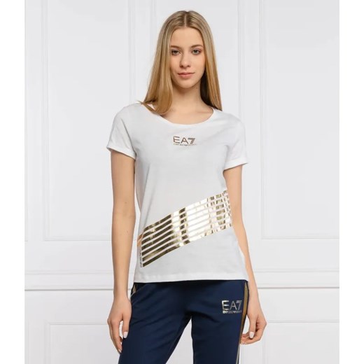 EA7 T-shirt | Regular Fit ze sklepu Gomez Fashion Store w kategorii Bluzki damskie - zdjęcie 184353381