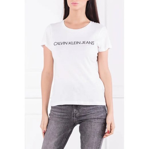 Calvin Klein Jeans T-shirt CORE INSTITUTIONAL | Regular Fit ze sklepu Gomez Fashion Store w kategorii Bluzki damskie - zdjęcie 184353402
