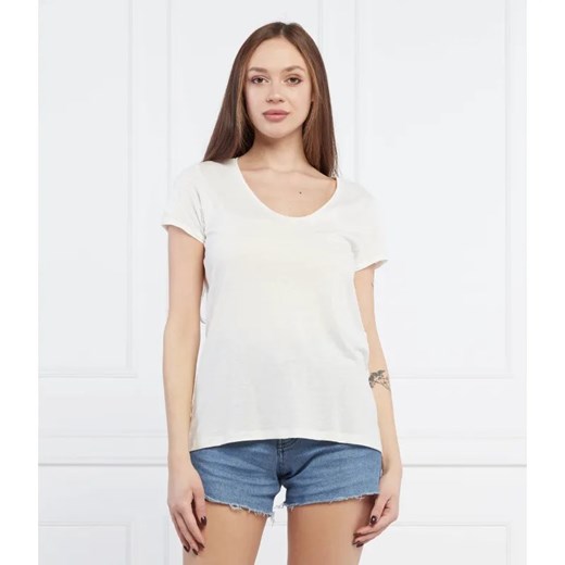 HUGO T-shirt Dazalea | Relaxed fit | z dodatkiem lnu ze sklepu Gomez Fashion Store w kategorii Bluzki damskie - zdjęcie 184353730