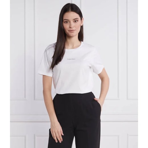 Calvin Klein T-shirt MICRO LOGO | Regular Fit ze sklepu Gomez Fashion Store w kategorii Bluzki damskie - zdjęcie 184353831