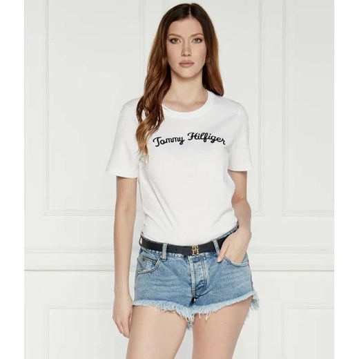 Tommy Hilfiger T-shirt | Regular Fit ze sklepu Gomez Fashion Store w kategorii Bluzki damskie - zdjęcie 184353834