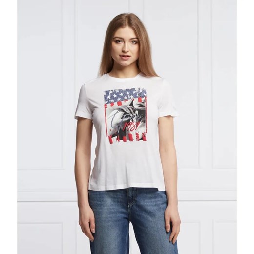 GUESS T-shirt JANETTE | Regular Fit ze sklepu Gomez Fashion Store w kategorii Bluzki damskie - zdjęcie 184353994