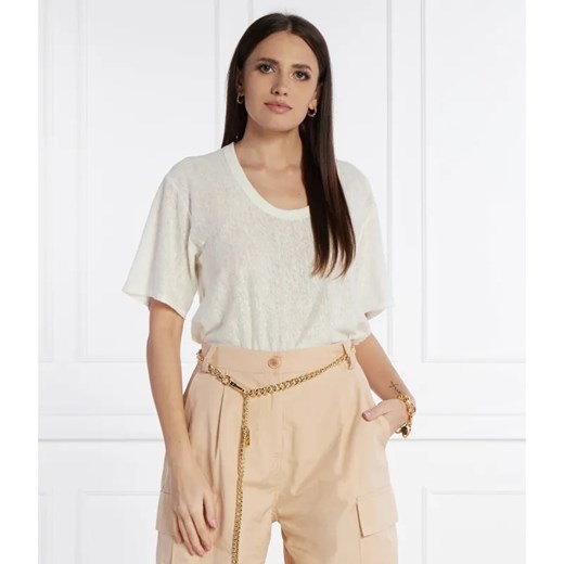 Pinko Lniany t-shirt | Relaxed fit ze sklepu Gomez Fashion Store w kategorii Bluzki damskie - zdjęcie 184354284
