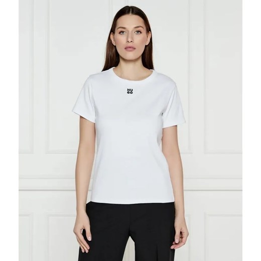 HUGO T-shirt Deloris | Regular Fit ze sklepu Gomez Fashion Store w kategorii Bluzki damskie - zdjęcie 184354440