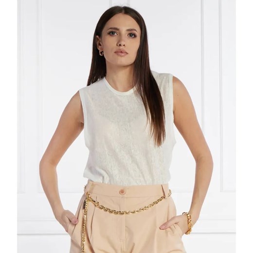 Pinko Lniany top TARA | Relaxed fit ze sklepu Gomez Fashion Store w kategorii Bluzki damskie - zdjęcie 184354491