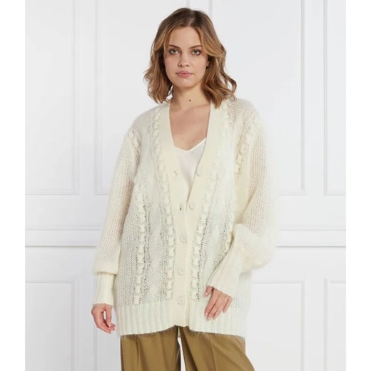 TWINSET Wełniany kardigan | Relaxed fit ze sklepu Gomez Fashion Store w kategorii Swetry damskie - zdjęcie 184354493