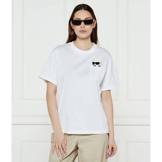 Karl Lagerfeld T-shirt IKON RS PEAK-A-BOO | Oversize fit ze sklepu Gomez Fashion Store w kategorii Bluzki damskie - zdjęcie 184354571