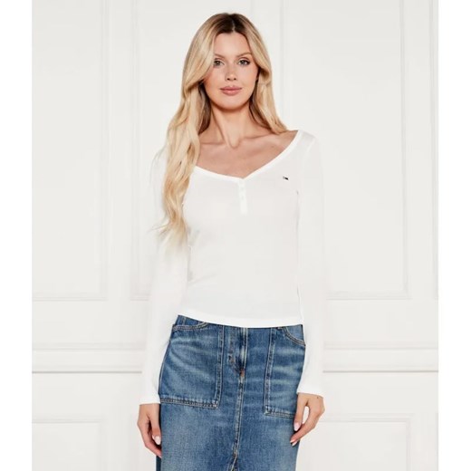Tommy Jeans Bluzka HENLEY | Slim Fit ze sklepu Gomez Fashion Store w kategorii Bluzki damskie - zdjęcie 184354690