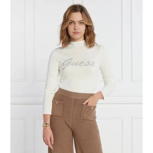 GUESS Bluzka RHINESTONE LOGO | Regular Fit ze sklepu Gomez Fashion Store w kategorii Bluzki damskie - zdjęcie 184355123