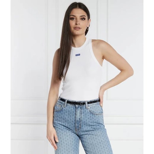 Hugo Blue Top Easy Tank | Slim Fit ze sklepu Gomez Fashion Store w kategorii Bluzki damskie - zdjęcie 184355914
