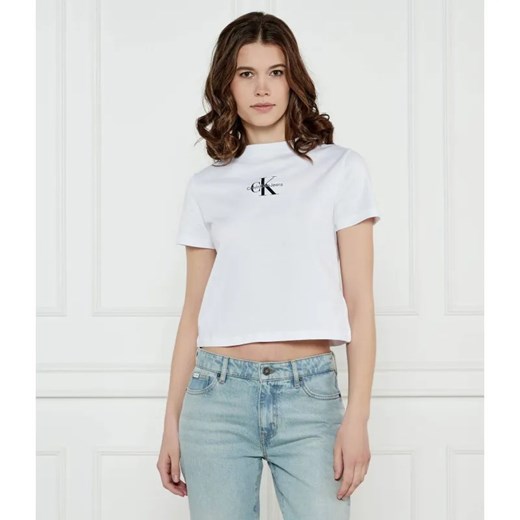 Calvin Klein Jeans T-shirt BABY | Cropped Fit ze sklepu Gomez Fashion Store w kategorii Bluzki damskie - zdjęcie 184355980