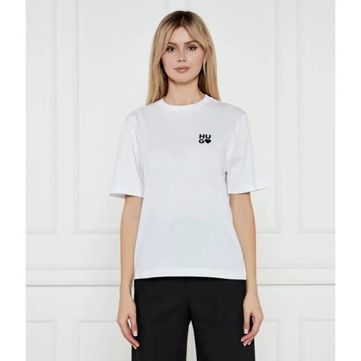 HUGO T-shirt Dashire_4 | Regular Fit ze sklepu Gomez Fashion Store w kategorii Bluzki damskie - zdjęcie 184356001