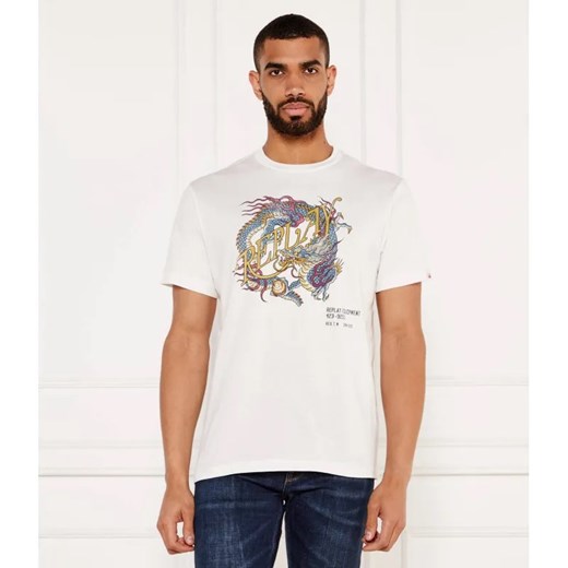 Replay T-shirt | Regular Fit ze sklepu Gomez Fashion Store w kategorii T-shirty męskie - zdjęcie 184356332