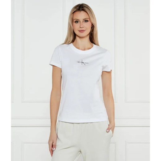Calvin Klein Jeans T-shirt | Slim Fit ze sklepu Gomez Fashion Store w kategorii Bluzki damskie - zdjęcie 184356401