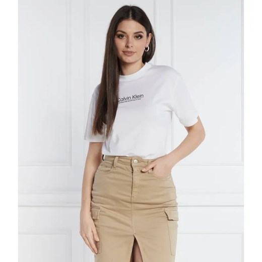 Calvin Klein T-shirt COORDINATES | Regular Fit ze sklepu Gomez Fashion Store w kategorii Bluzki damskie - zdjęcie 184356852