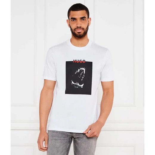 HUGO T-shirt Dobero | Regular Fit ze sklepu Gomez Fashion Store w kategorii T-shirty męskie - zdjęcie 184356853