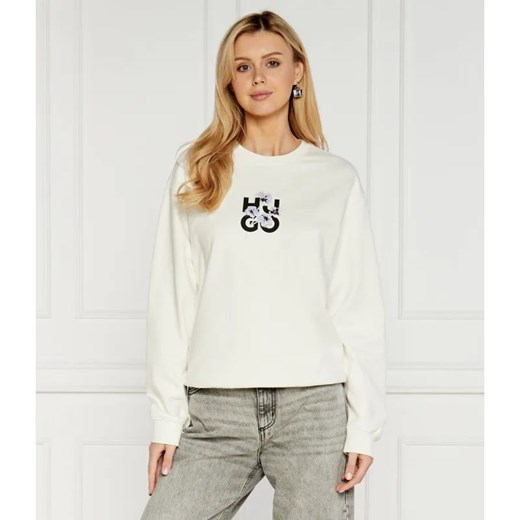 HUGO Bluza Crew | Regular Fit ze sklepu Gomez Fashion Store w kategorii Bluzy damskie - zdjęcie 184356883