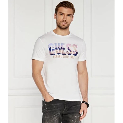 GUESS T-shirt CITY OF PALMS | Slim Fit ze sklepu Gomez Fashion Store w kategorii T-shirty męskie - zdjęcie 184356984