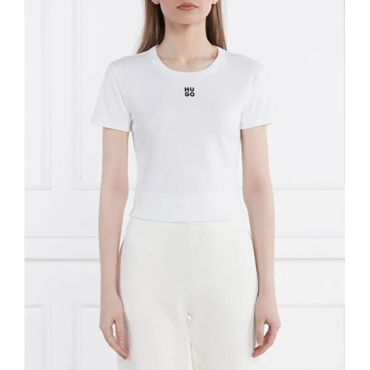 HUGO T-shirt Delanor | Slim Fit ze sklepu Gomez Fashion Store w kategorii Bluzki damskie - zdjęcie 184357072