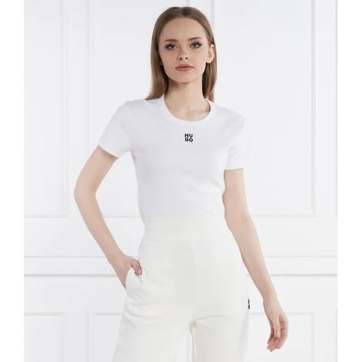 HUGO T-shirt Delanor | Slim Fit ze sklepu Gomez Fashion Store w kategorii Bluzki damskie - zdjęcie 184357073