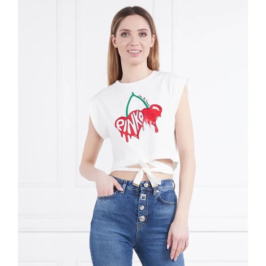 Pinko T-shirt | Cropped Fit ze sklepu Gomez Fashion Store w kategorii Bluzki damskie - zdjęcie 184357084