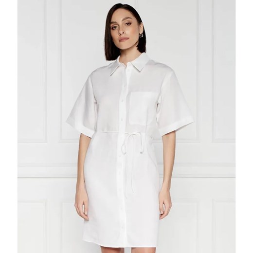 Calvin Klein Sukienka | z dodatkiem lnu ze sklepu Gomez Fashion Store w kategorii Sukienki - zdjęcie 184357202