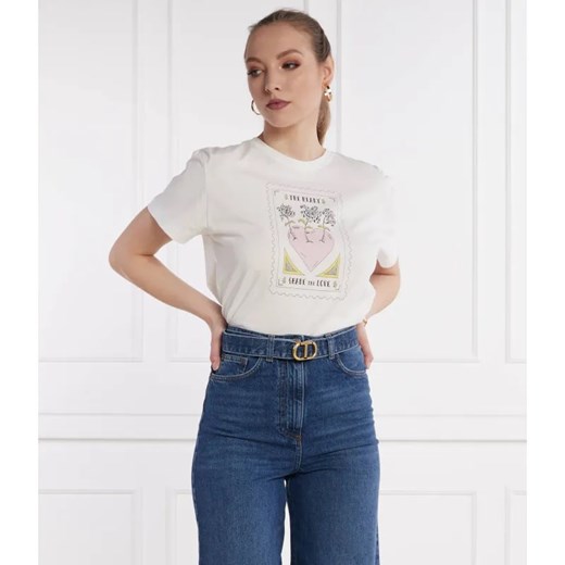 TWINSET T-shirt PINK HEART | Regular Fit ze sklepu Gomez Fashion Store w kategorii Bluzki damskie - zdjęcie 184357471
