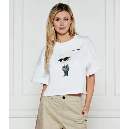 Karl Lagerfeld T-shirt IKON AQUARELLE | Cropped Fit ze sklepu Gomez Fashion Store w kategorii Bluzki damskie - zdjęcie 184357892
