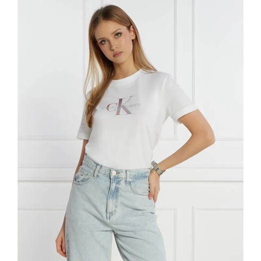 Calvin Klein Jeans T-shirt | Regular Fit ze sklepu Gomez Fashion Store w kategorii Bluzki damskie - zdjęcie 184357913