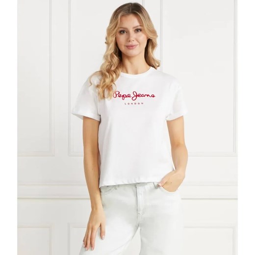 Pepe Jeans London T-shirt HELGA | Regular Fit ze sklepu Gomez Fashion Store w kategorii Bluzki damskie - zdjęcie 184358113