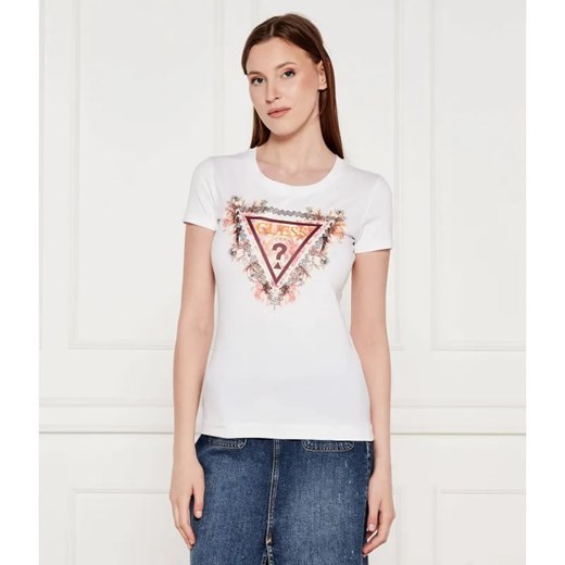 GUESS T-shirt FLOWERS | Slim Fit ze sklepu Gomez Fashion Store w kategorii Bluzki damskie - zdjęcie 184358123