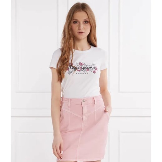 Pepe Jeans London T-shirt KORINA | Slim Fit ze sklepu Gomez Fashion Store w kategorii Bluzki damskie - zdjęcie 184358280