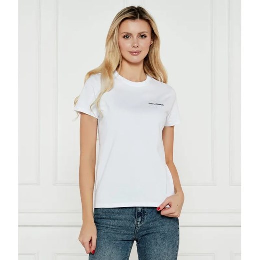 Karl Lagerfeld T-shirt ESSENTIAL | Regular Fit ze sklepu Gomez Fashion Store w kategorii Bluzki damskie - zdjęcie 184358481