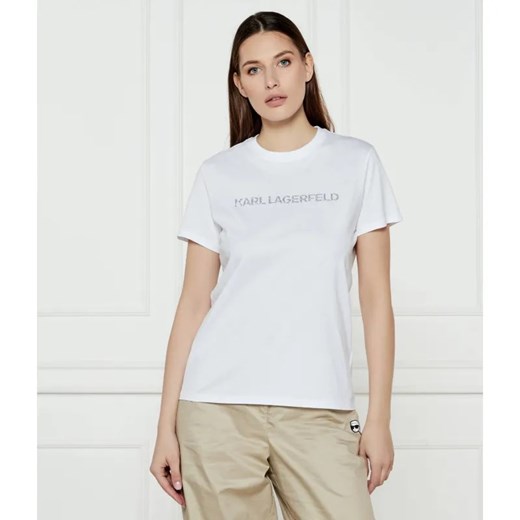 Karl Lagerfeld T-shirt LOGO | Regular Fit ze sklepu Gomez Fashion Store w kategorii Bluzki damskie - zdjęcie 184358774