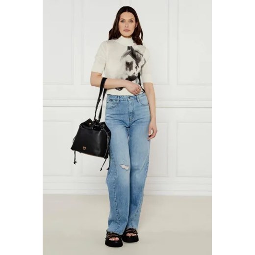 Pinko Skórzany worek SECCHIELLO CLASSIC Pinko One Size okazyjna cena Gomez Fashion Store