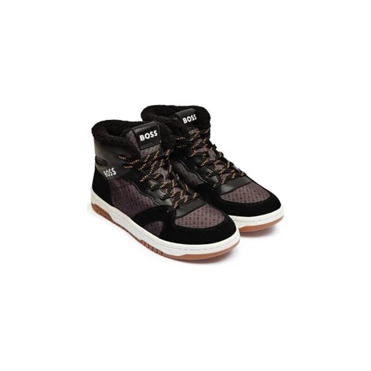 BOSS Kidswear Ocieplane sneakersy | z dodatkiem skóry Boss Kidswear 35 wyprzedaż Gomez Fashion Store