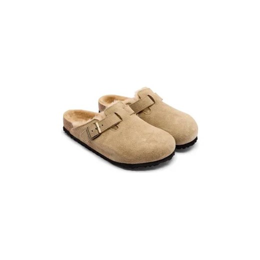 Birkenstock Skórzane mule Boston Shearling LEVE | z dodatkiem wełny 42 Gomez Fashion Store