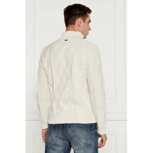 GUESS Sweter DIAMOND CABLE | Regular Fit | z dodatkiem wełny Guess S Gomez Fashion Store promocja