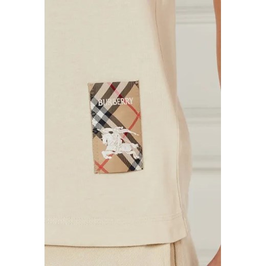 Burberry T-shirt Check Label | Slim Fit Burberry S okazyjna cena Gomez Fashion Store