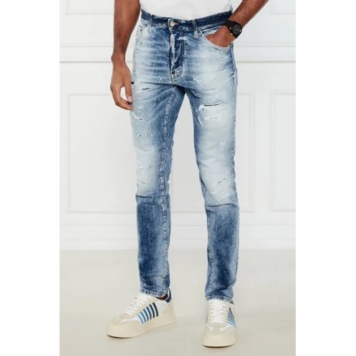 Jeansy męskie Dsquared2 z elastanu 