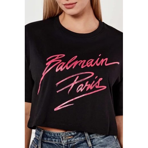 Balmain T-shirt | Cropped Fit M wyprzedaż Gomez Fashion Store