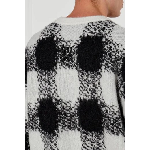 HUGO Sweter Shequer | Oversize fit | z dodatkiem wełny XL wyprzedaż Gomez Fashion Store