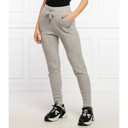 Pinko Wełniane spodnie dresowe TEROLDEGO | Regular Fit | z dodatkiem kaszmiru ze sklepu Gomez Fashion Store w kategorii Spodnie damskie - zdjęcie 184504182