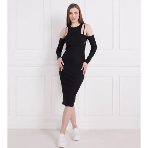 Calvin Klein Jeans Sukienka RIB DOUBLE LAYER M promocyjna cena Gomez Fashion Store