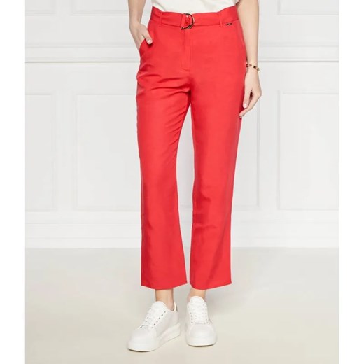 Liu Jo Spodnie chino + pasek | Regular Fit | z dodatkiem lnu ze sklepu Gomez Fashion Store w kategorii Spodnie damskie - zdjęcie 184505012