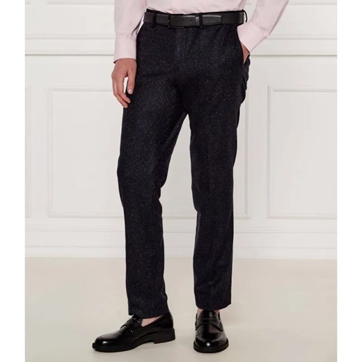 BOSS BLACK Wełniane spodnie H-Genius-DTL-243 | Slim Fit | z dodatkiem jedwabiu ze sklepu Gomez Fashion Store w kategorii Spodnie męskie - zdjęcie 184505241